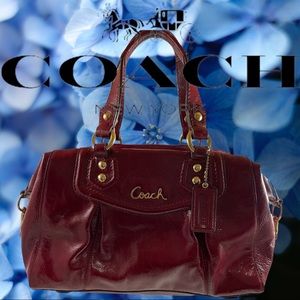 💥FINAL SALE💥 Vintage Coach Ashley Crimson Red Patent Leather Satchel/Tote